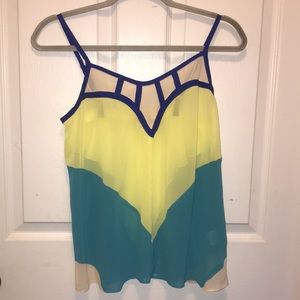 USED Gianni Bini sheer sleeveless top. Size S